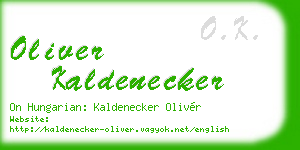 oliver kaldenecker business card