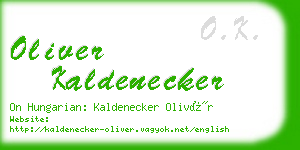 oliver kaldenecker business card